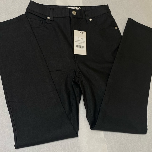 NWT: NA-KD Waxed High Waist Trousers - Picture 4 of 7